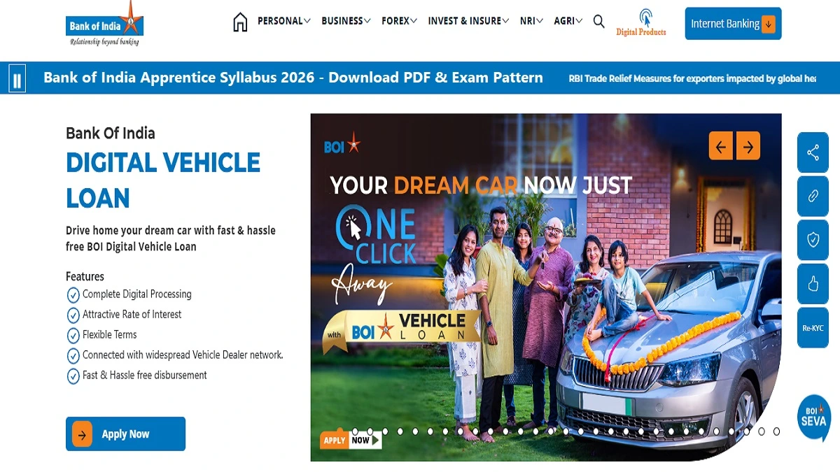Bank of India Apprentice Syllabus 2026 PDF, Exam Pattern, and Subject-wise Topics for BOI Apprentice Exam Preparation.